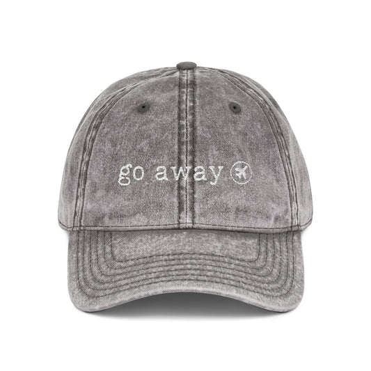 "Go Away" - Vintage Embroidered Cap