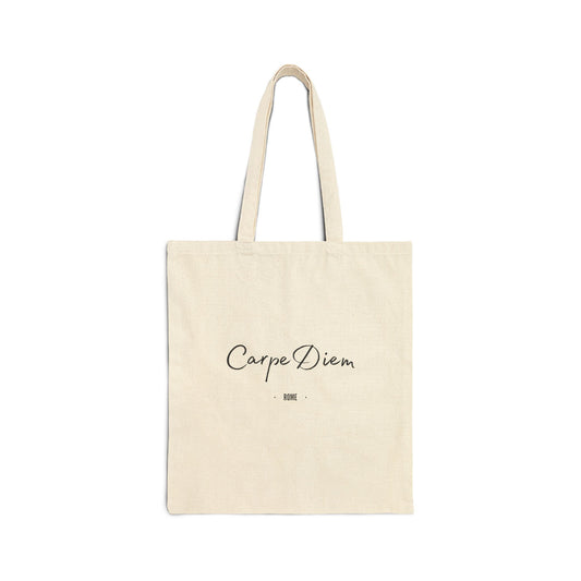 Rome - "Carpe Diem" Sophisticated Cotton Canvas Tote Bag
