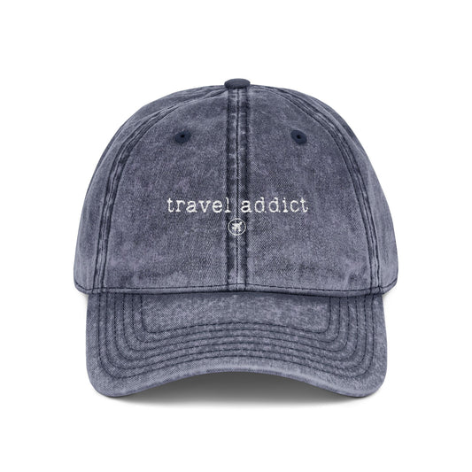 "Travel Addict" - Vintage Embroidered Cap