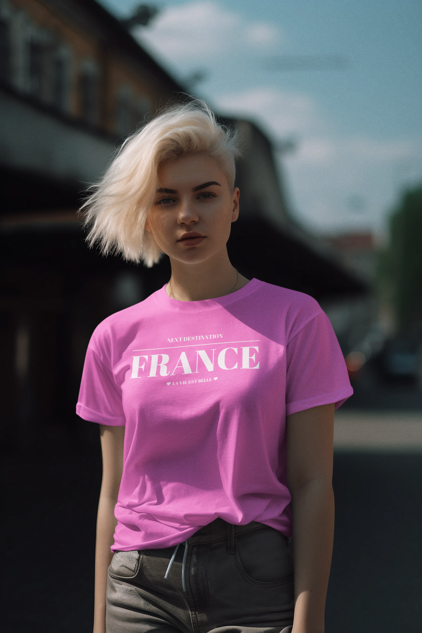 France - "La Vie Est Belle" Unisex Cotton T-shirt