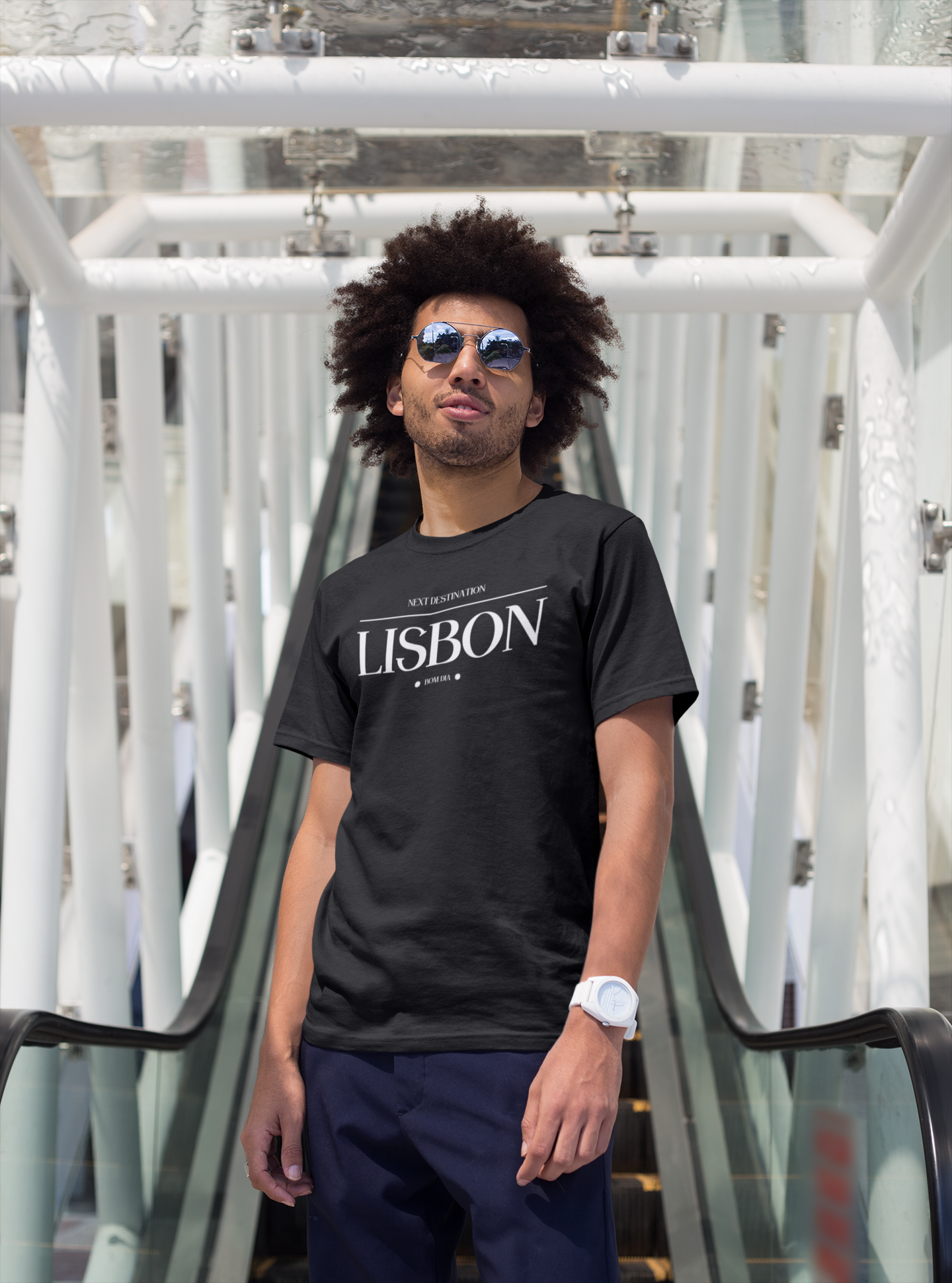 Lisbon - "Bom Dia" Unisex Cotton T-shirt