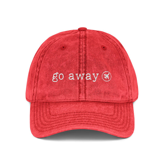 "Go Away" - Vintage Embroidered Cap