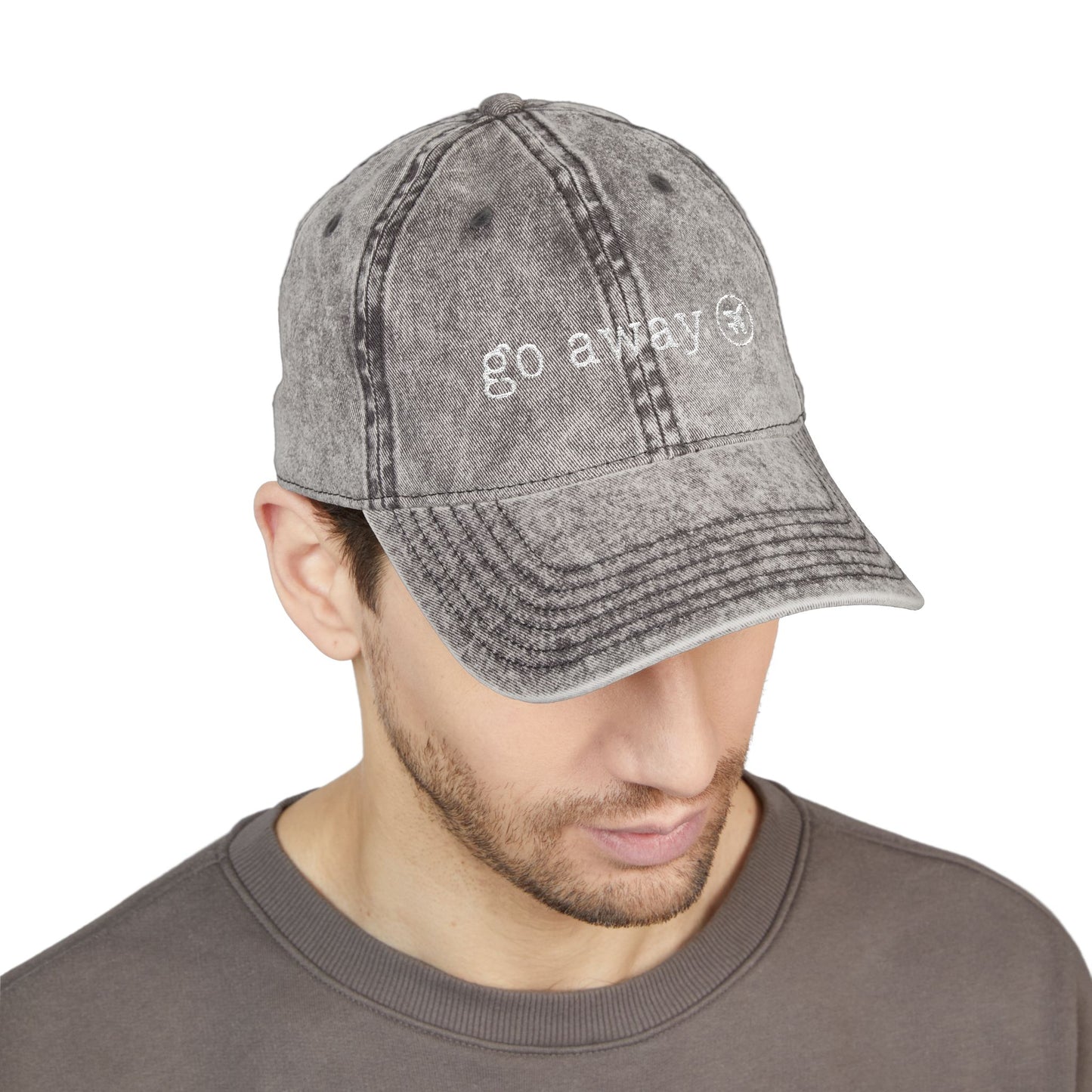 "Go Away" - Vintage Embroidered Cap