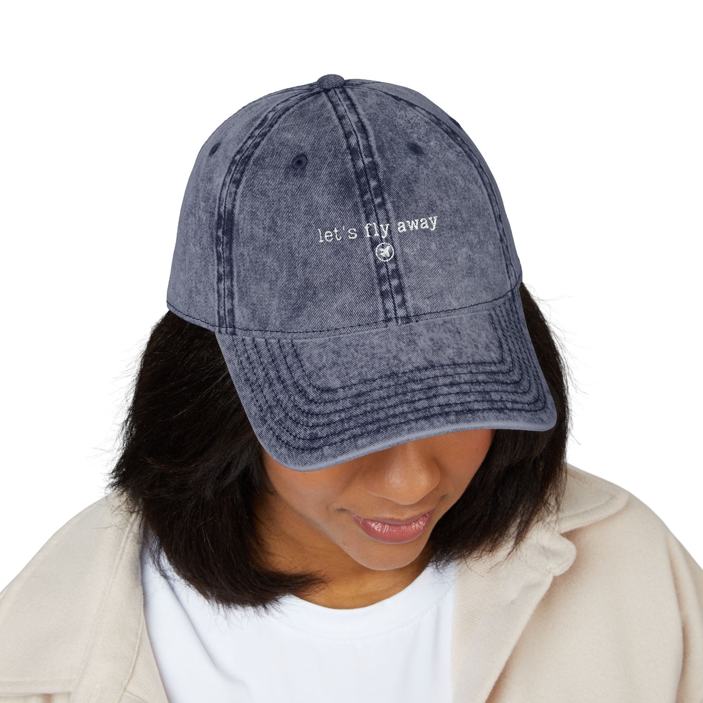 "Let's fly away" - Vintage Embroidered Cap