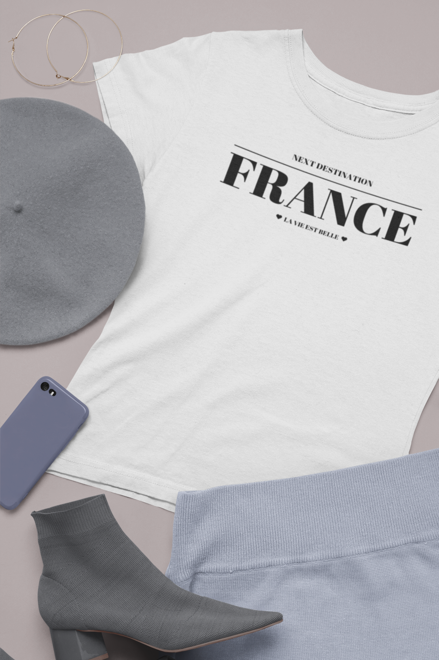 France - "La Vie Est Belle" Unisex Cotton T-shirt