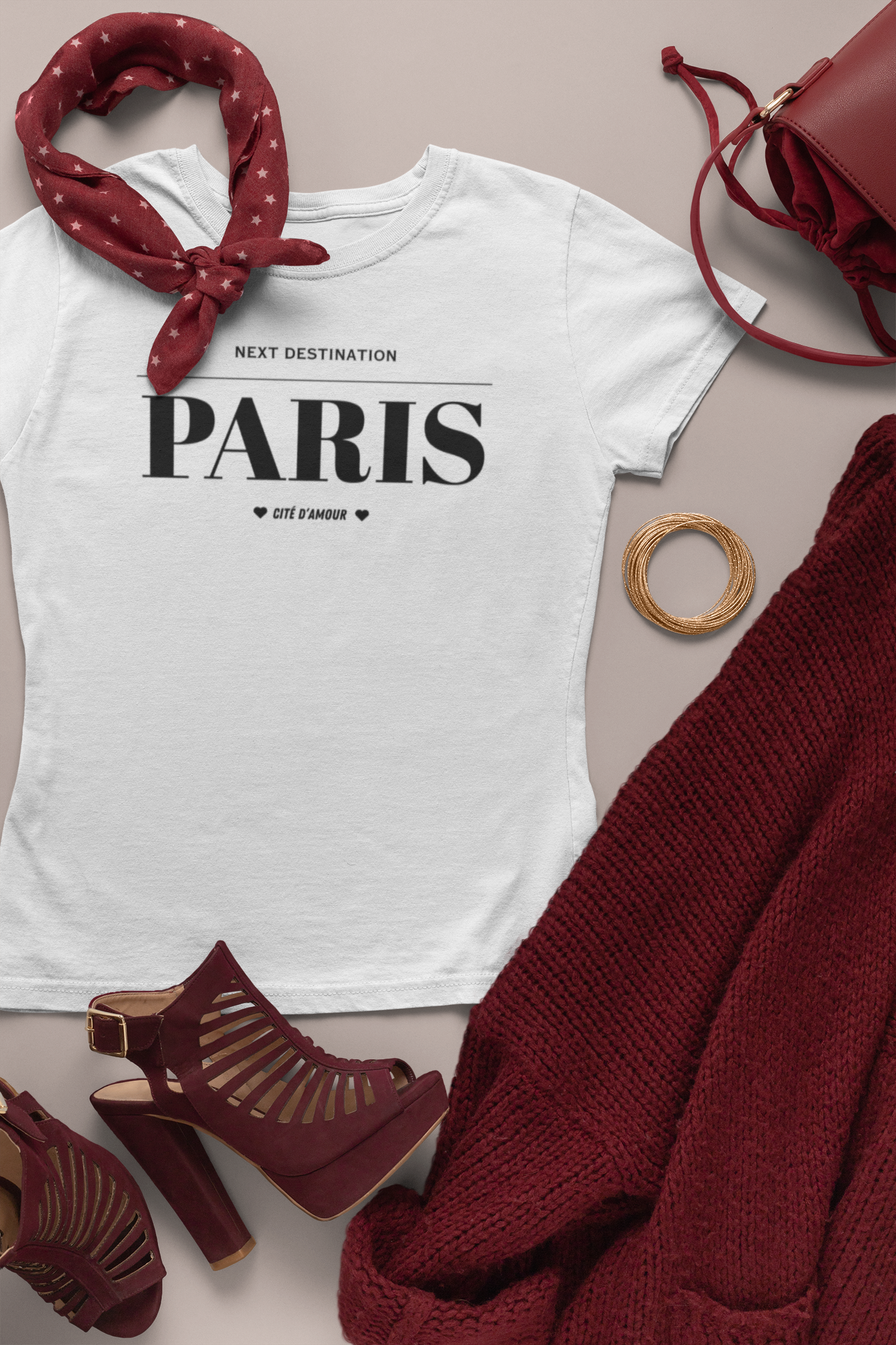 Paris - "Cité D'amour" Unisex Cotton T-shirt