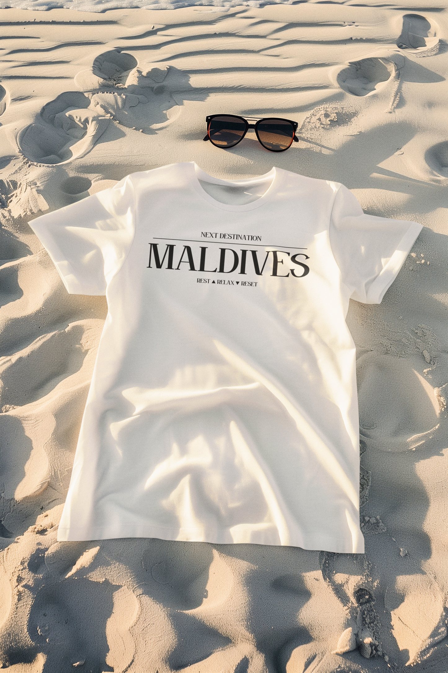 Maldives - "Rest . Relax . Reset" Unisex Cotton T-shirt