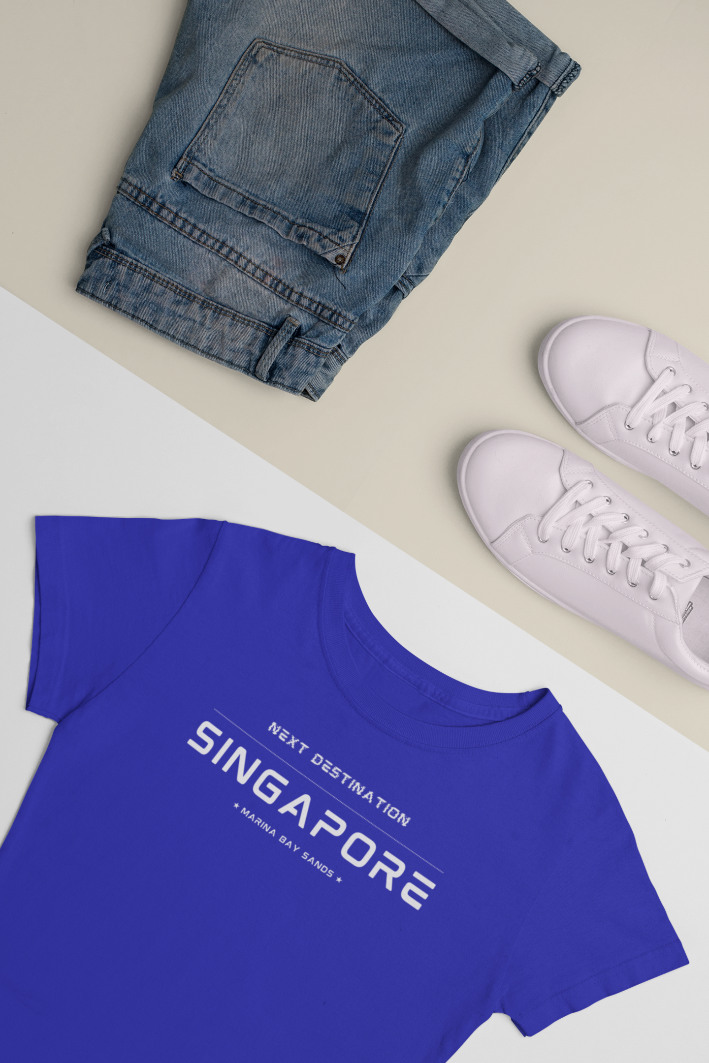 Singapore - "Marina Bay Sands" Unisex Cotton T-shirt