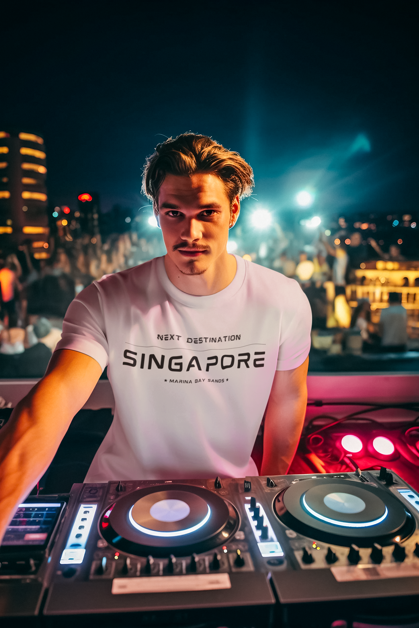 Singapore - "Marina Bay Sands" Unisex Cotton T-shirt