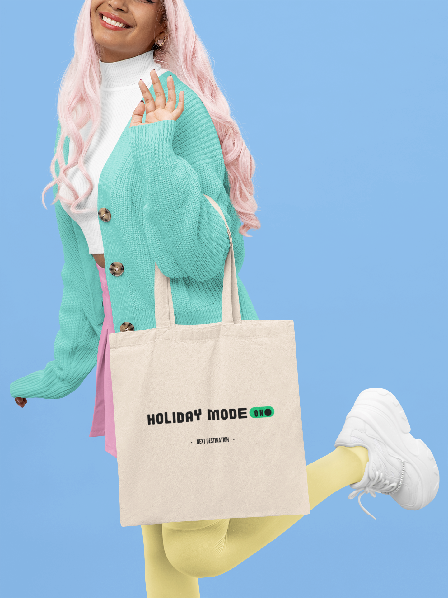 Holiday Mode On - "Next Destination" Travelers Cotton Canvas Tote Bag