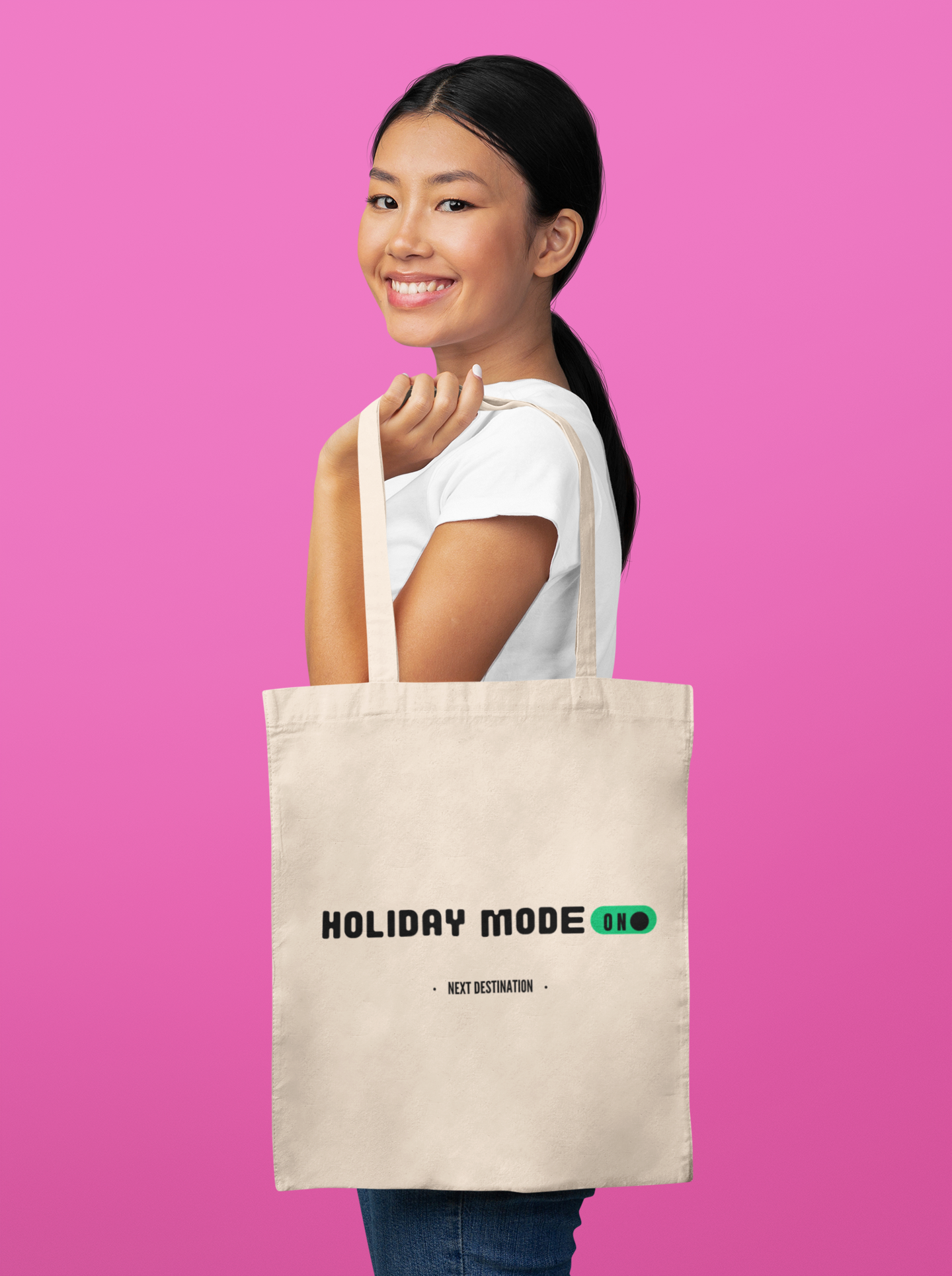 Holiday Mode On - "Next Destination" Travelers Cotton Canvas Tote Bag