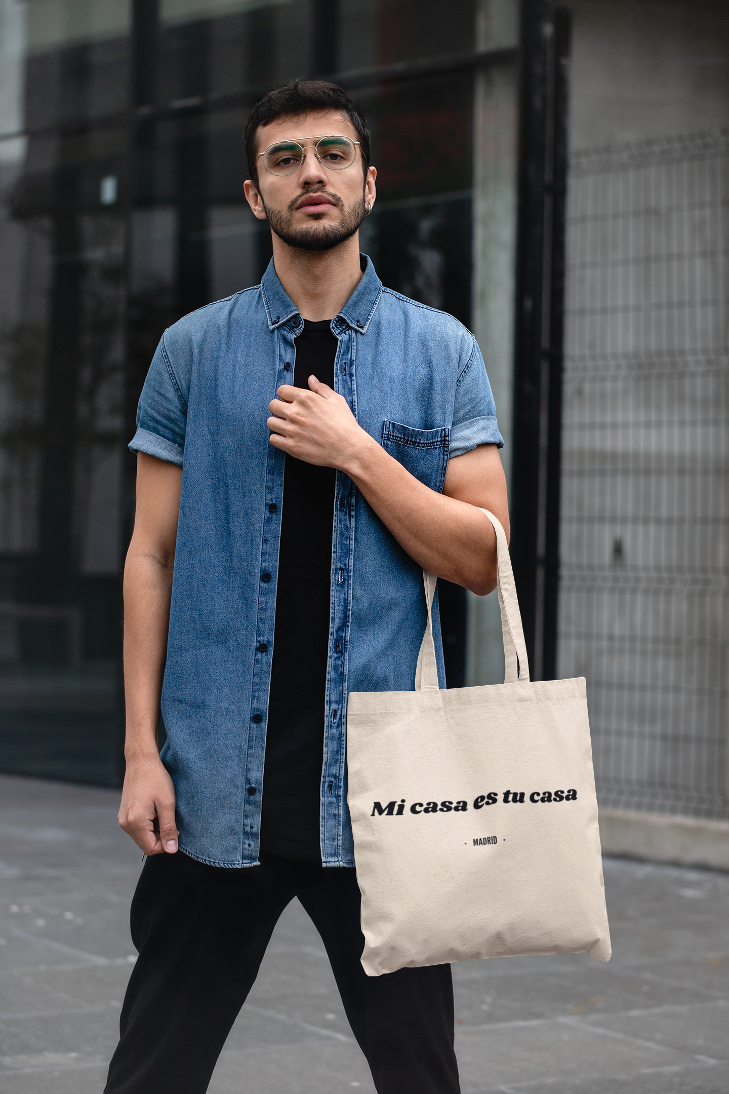 Madrid - "Mi casa es tu casa" Lovely Cotton Canvas Tote Bag