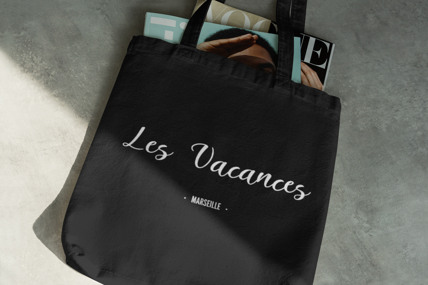 Marseille - "Les Vacances" Stylish Cotton Canvas Tote Bag