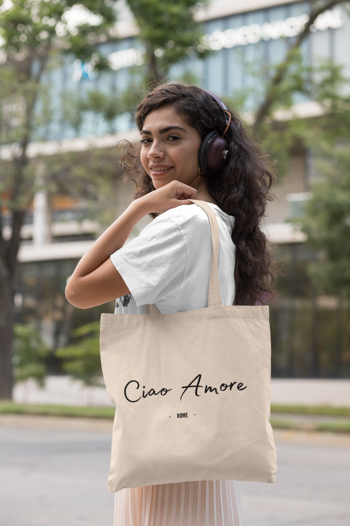 Rome - "Ciao Amore" Cute Cotton Canvas Tote Bag