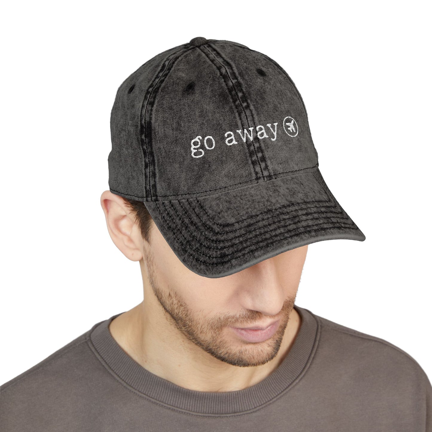 "Go Away" - Vintage Embroidered Cap