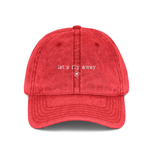 "Let's fly away" - Vintage Embroidered Cap