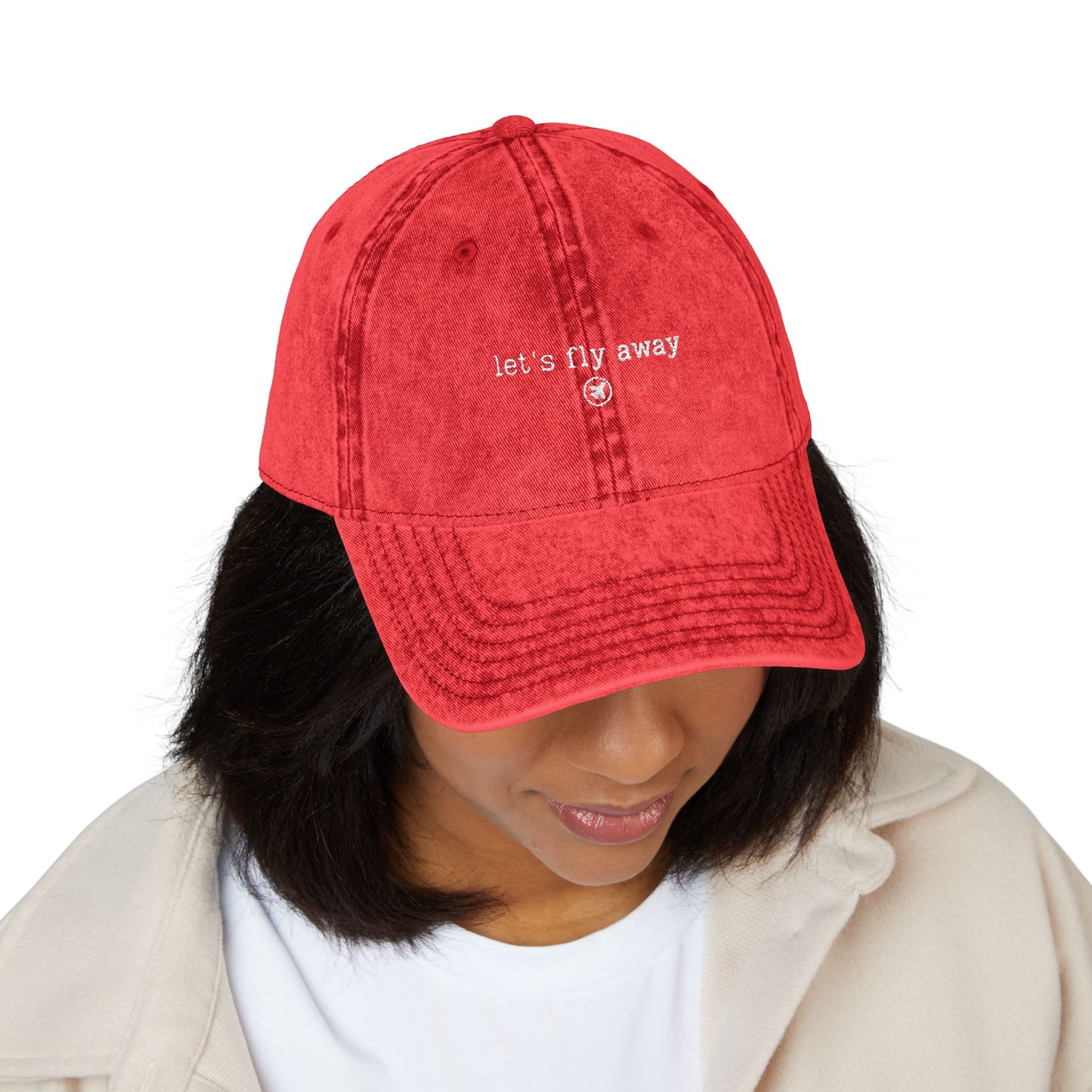 "Let's fly away" - Vintage Embroidered Cap