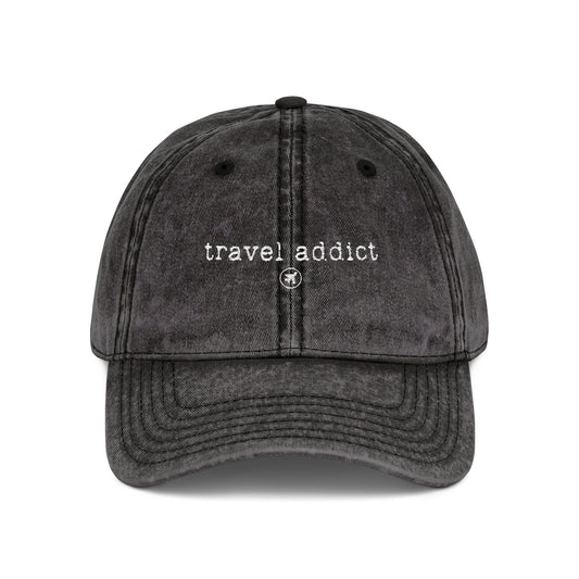 "Travel Addict" - Vintage Embroidered Cap